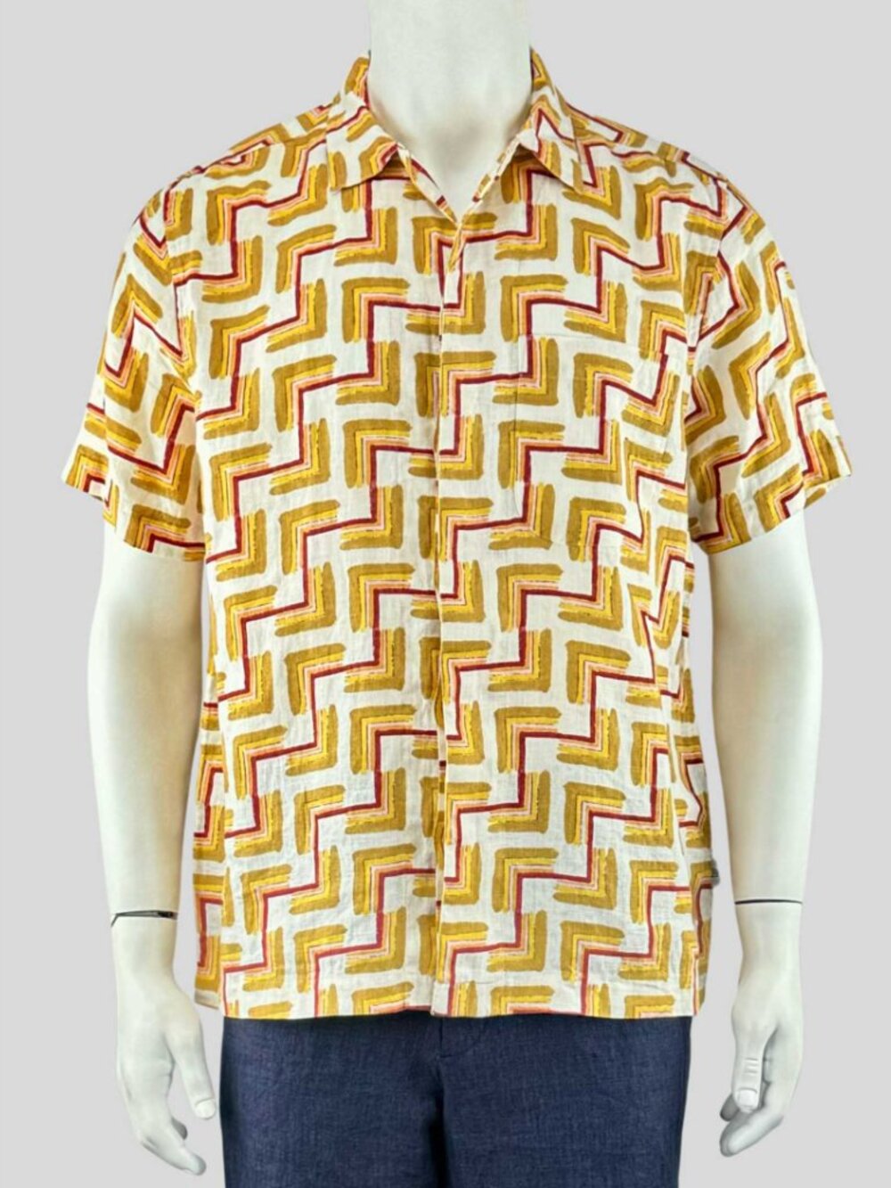 Ted Baker Men's Printed Linen Camp Collar Shirt | Size Medium | NWOT